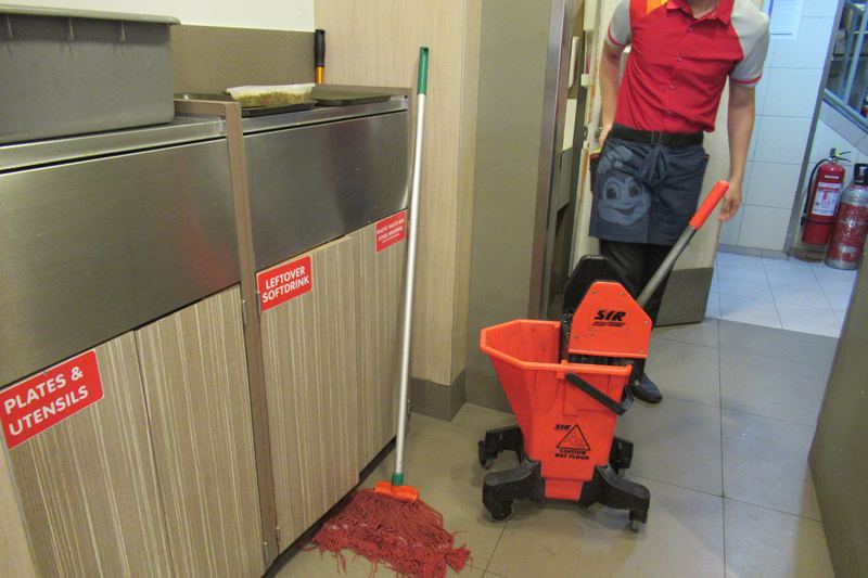 Mop, bucket and cleaning tools